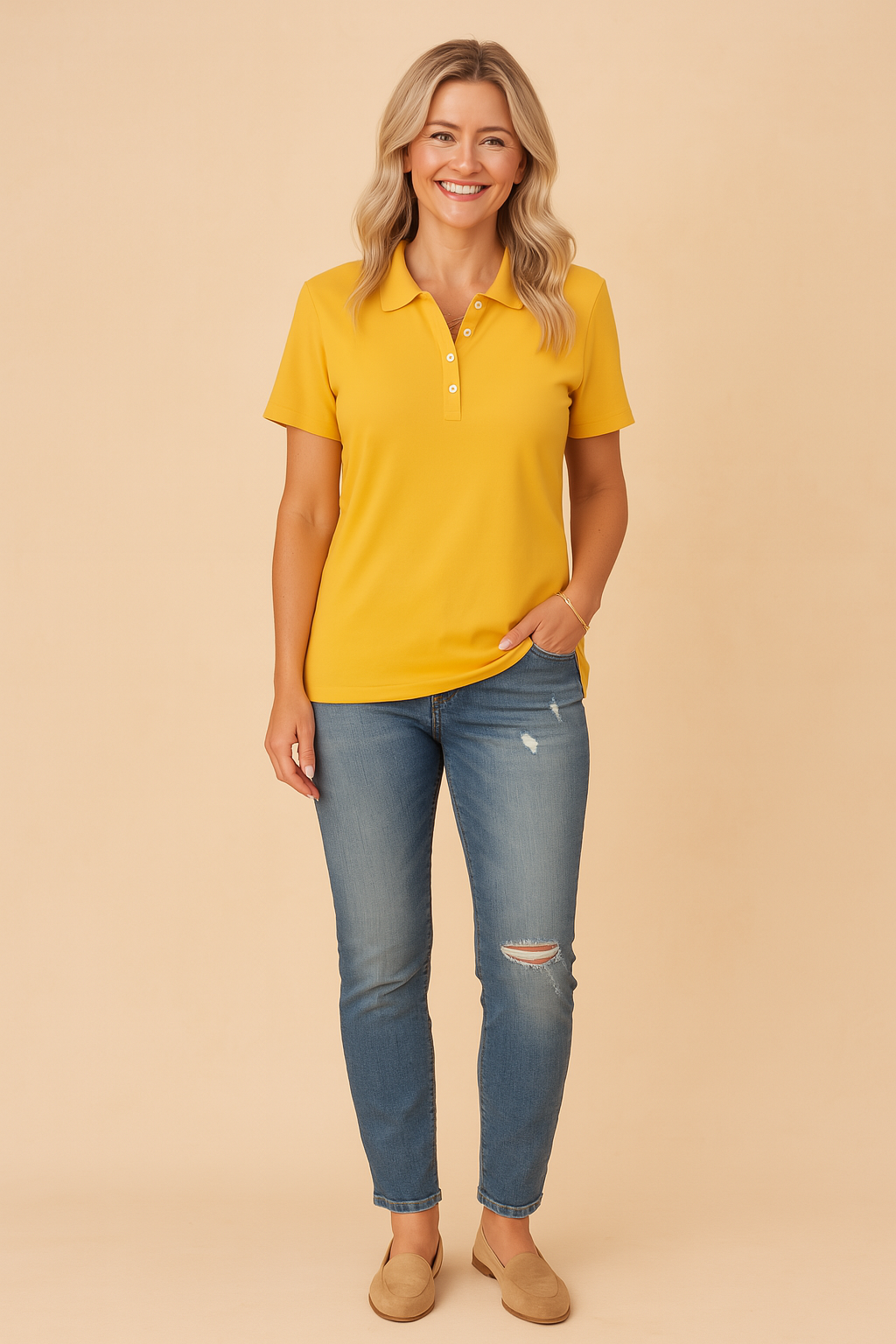 Peyton | Women's Fitted Button-Neck Polo Shirts