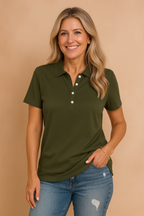 Peyton | Women's Fitted Button-Neck Polo Shirts