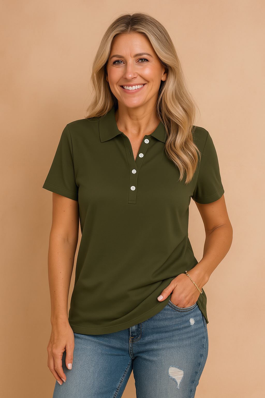 Peyton | Women's Fitted Button-Neck Polo Shirts