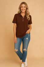 Peyton | Women's Fitted Button-Neck Polo Shirts