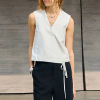 Metter | Women's V-Neck Tie-Front Tank Top