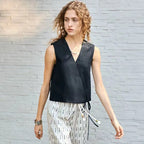 Metter | Women's V-Neck Tie-Front Tank Top