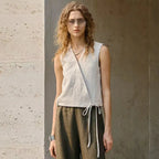 Metter | Women's V-Neck Tie-Front Tank Top