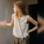 Metter | Women's V-Neck Tie-Front Tank Top