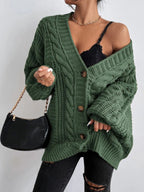Sabine | Women's Oversized Cable Knit Cardigan with Button Front