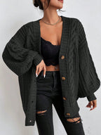 Sabine | Women's Oversized Cable Knit Cardigan with Button Front