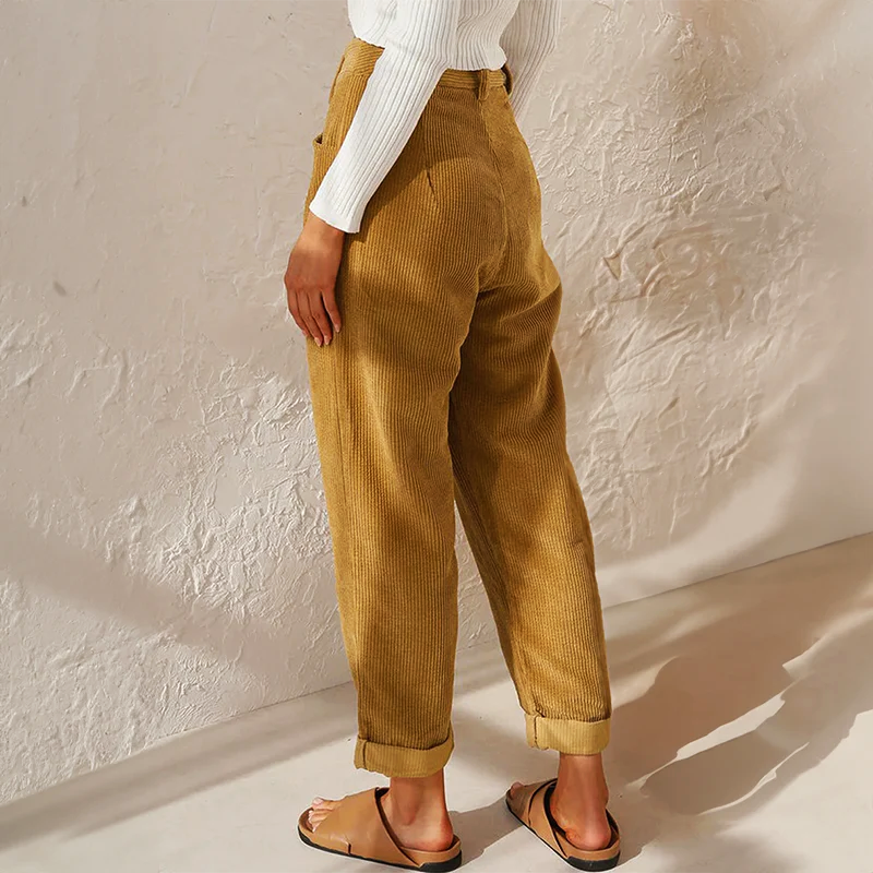 Nell | Women's Wide-Leg High-Waist Ribbed Pants