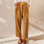 Nell | Women's Wide-Leg High-Waist Ribbed Pants