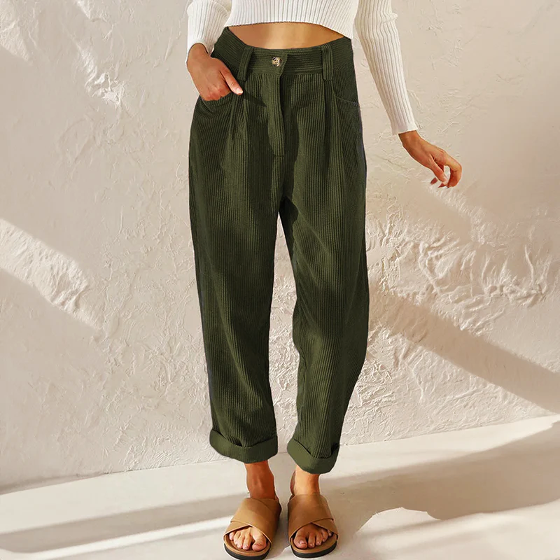 Nell | Women's Wide-Leg High-Waist Ribbed Pants
