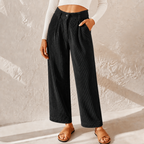 Nell | Women's Wide-Leg High-Waist Ribbed Pants