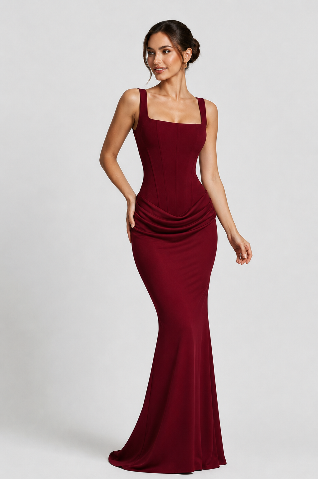 Solange | Women's Corset Pleated Maxi Dress for Formal Occasions