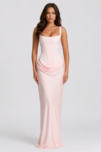 Solange | Women's Corset Pleated Maxi Dress for Formal Occasions