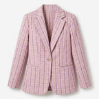 Marisol | Women's Fitted Plaid Blazer with Notched Lapel