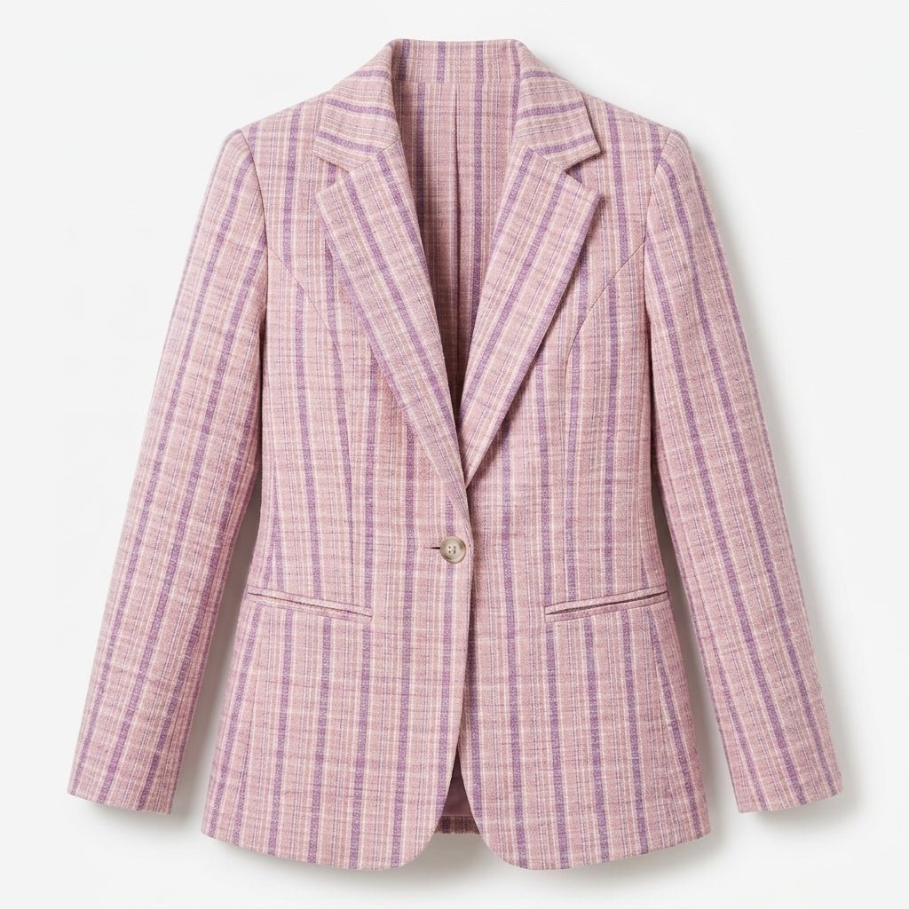 Marisol | Women's Fitted Plaid Blazer with Notched Lapel