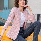 Marisol | Women's Fitted Plaid Blazer with Notched Lapel