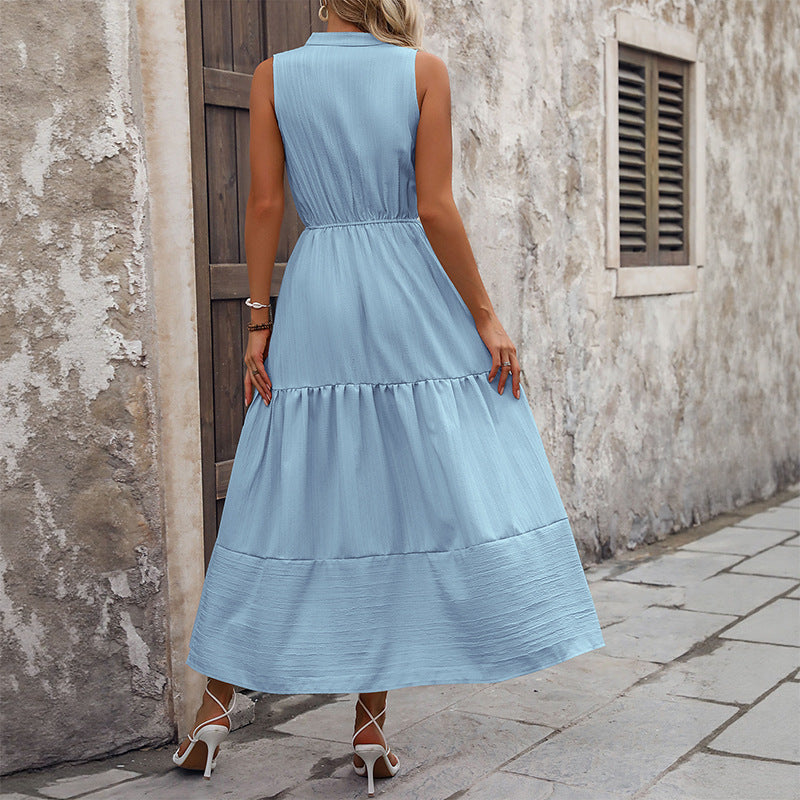 Jorien | Women's Stand-Collar Tiered Sundress