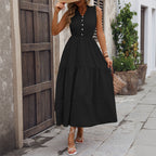 Jorien | Women's Stand-Collar Tiered Sundress