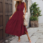 Jorien | Women's Stand-Collar Tiered Sundress