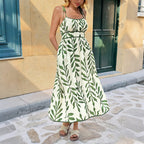 Jette | Women's Floral Tie-Strap Square Neck Midi Dress