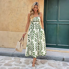 Jette | Women's Floral Tie-Strap Square Neck Midi Dress