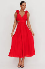 Jasmine | Women's V-Neck Cutout Waist Maxi Sundress