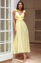 Jasmine | Women's V-Neck Cutout Waist Maxi Sundress