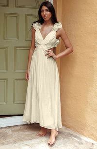 Jasmine | Women's V-Neck Cutout Waist Maxi Sundress