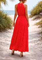 Johanna | Women's Halter Neck Polka Dot Maxi Sundress