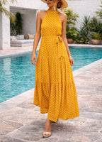 Johanna | Women's Halter Neck Polka Dot Maxi Sundress