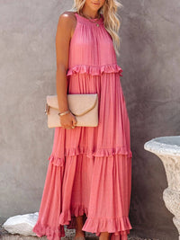 Jolien | Women's Ruffled Tiered Halter Maxi Dress