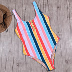 Inka | Women's Striped Button-Front One Piece Swimsuit