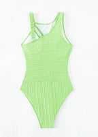 Jacoba | Women's Textured Cutout Neck One Piece Swimsuit