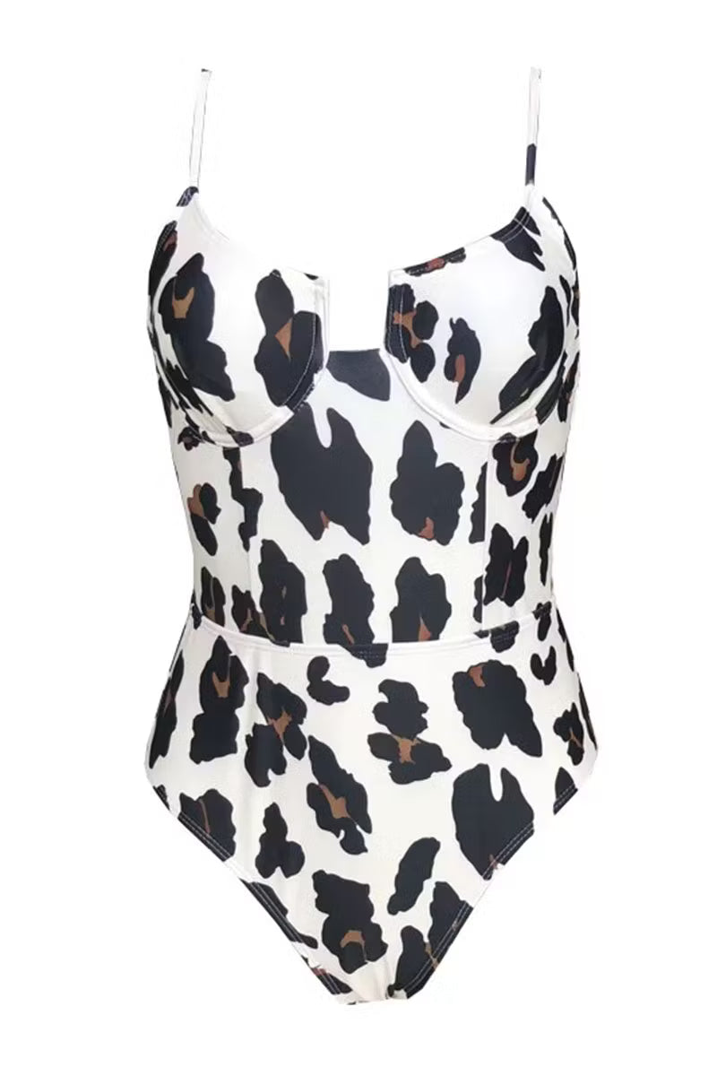 Isabel | Women's Cow Print Underwire One-Piece Swimsuit