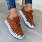 Yasmin | Women's Platform Lace-Up Sneakers with Cushioned Sole