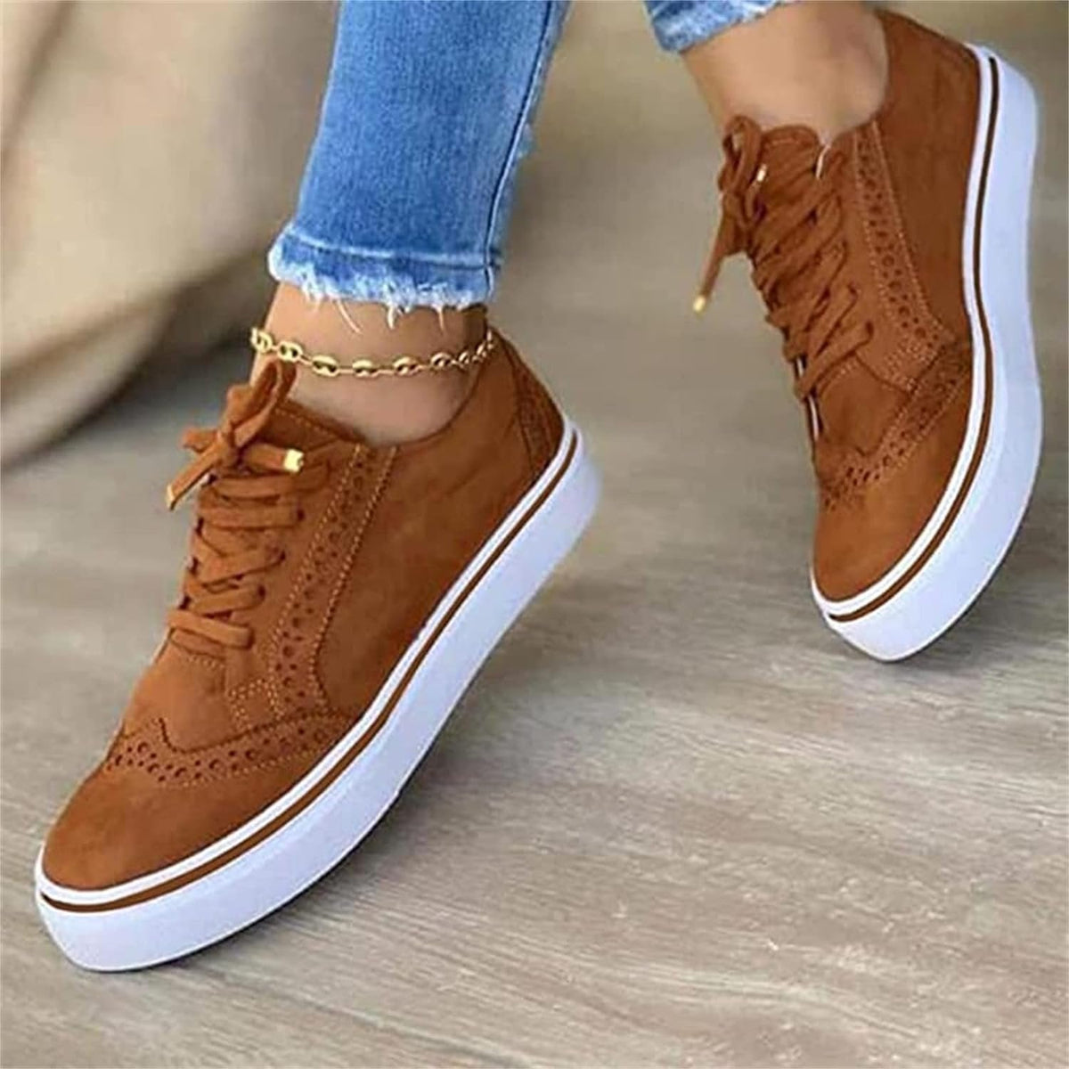 Yasmin | Women's Platform Lace-Up Sneakers with Cushioned Sole