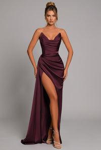Oleta | Women's Strapless Ruched Bodycon Maxi Dress