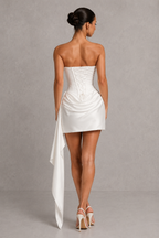 Regine | Women's Strapless Corset Mini Dress with Lace-Up Back