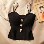 Amabel | Women's Button Detail Sweetheart Tank Top