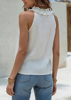 Annesofie | Women's Ruffle Trim Halter Neck Tank Top