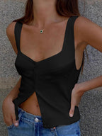 Adelie | Women's Sweetheart Button-Front Tank Top