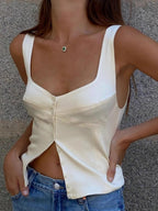 Adelie | Women's Sweetheart Button-Front Tank Top