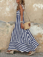 Dorothy | Women's Striped Tie-Strap Maxi Dress