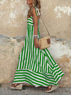 Dorothy | Women's Striped Tie-Strap Maxi Dress