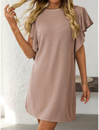 Ruby | Women's Striped A-Line Dress Ruffle Sleeve