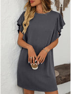 Ruby | Women's Striped A-Line Dress Ruffle Sleeve