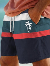 Corey | Men's Striped Drawstring Board Shorts with Pockets
