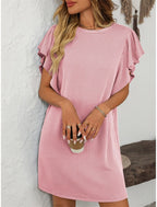 Ruby | Women's Striped A-Line Dress Ruffle Sleeve