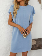 Ruby | Women's Striped A-Line Dress Ruffle Sleeve